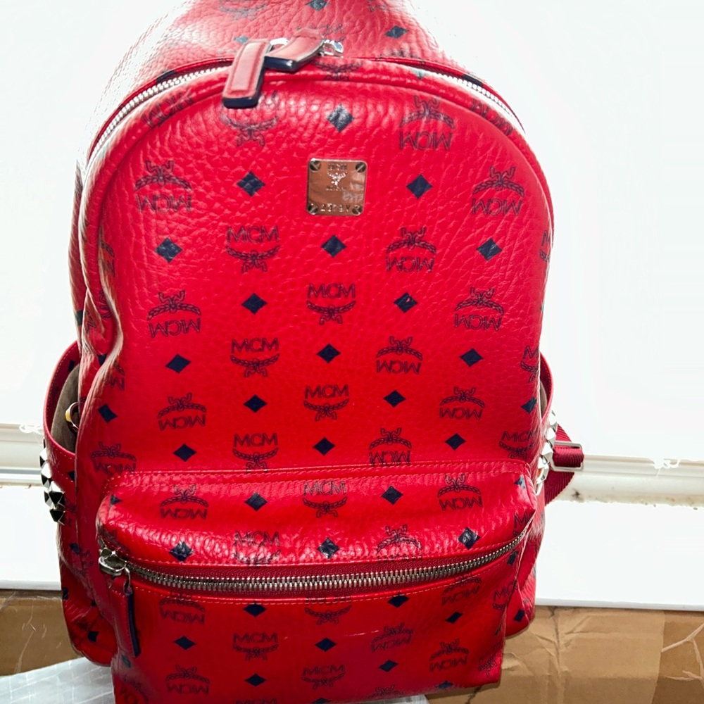 MCM Scarlet Backpack with Iconic Logo